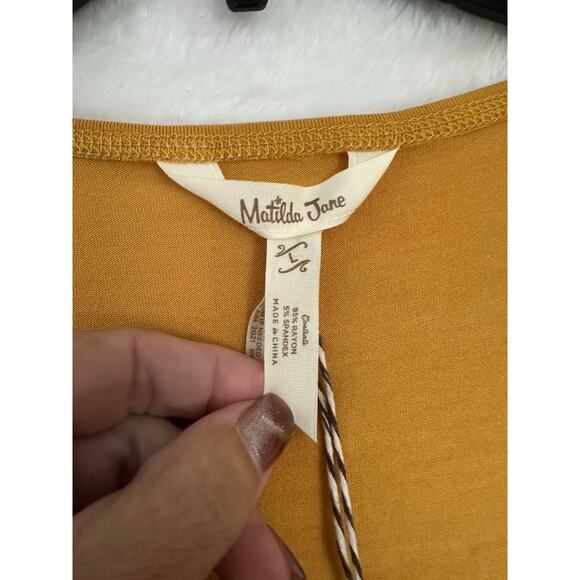 NWT Matilda Jane Gold Flowy Top L Bohemian Beachy - Picture 4 of 7
